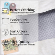 Both Side Quilted Velvet Rectangular Cushion Cover (Set of 2), Grey